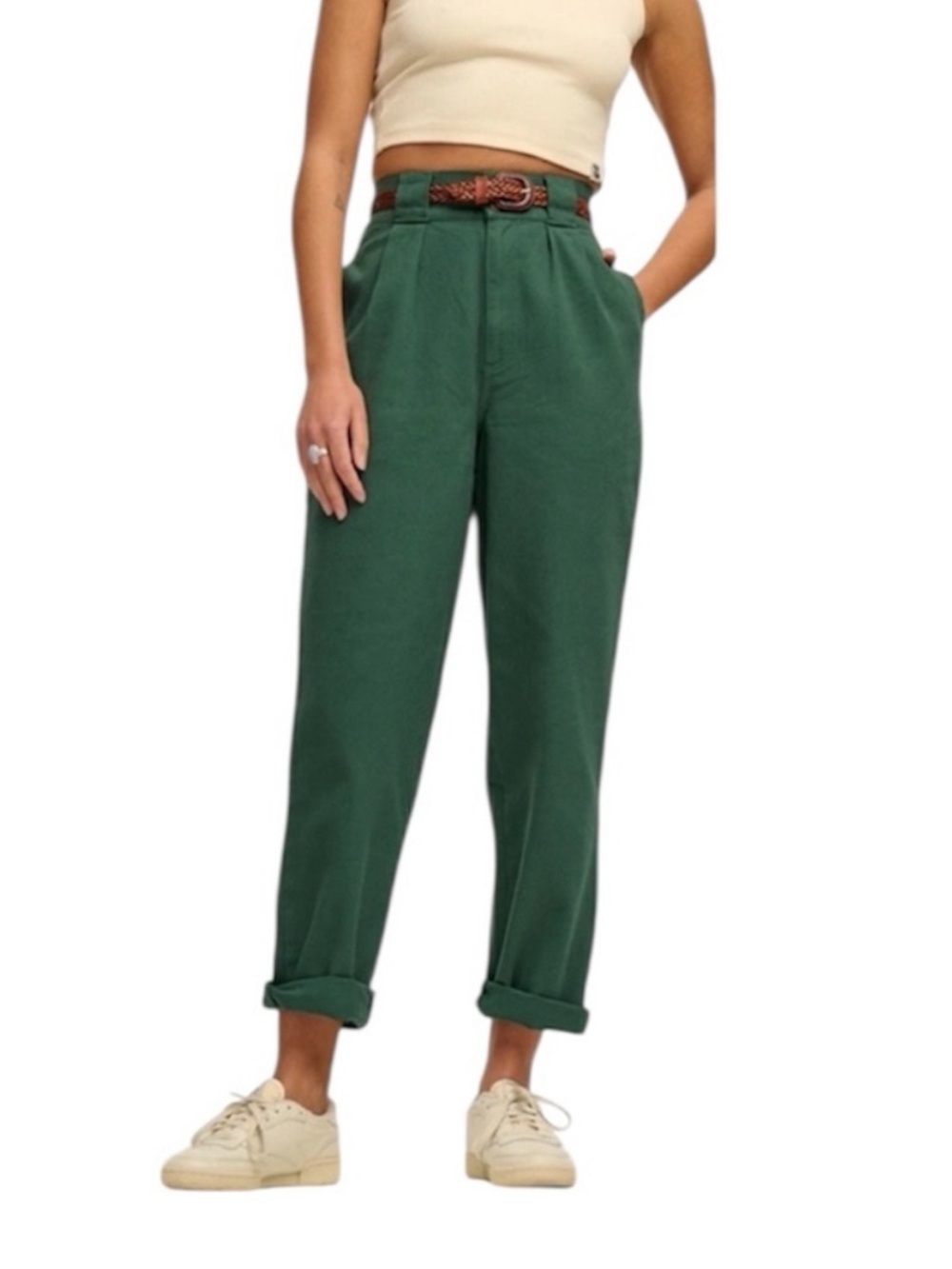 NWT Lucy & Yak Addison Jeans Organic Twill Green Size W32